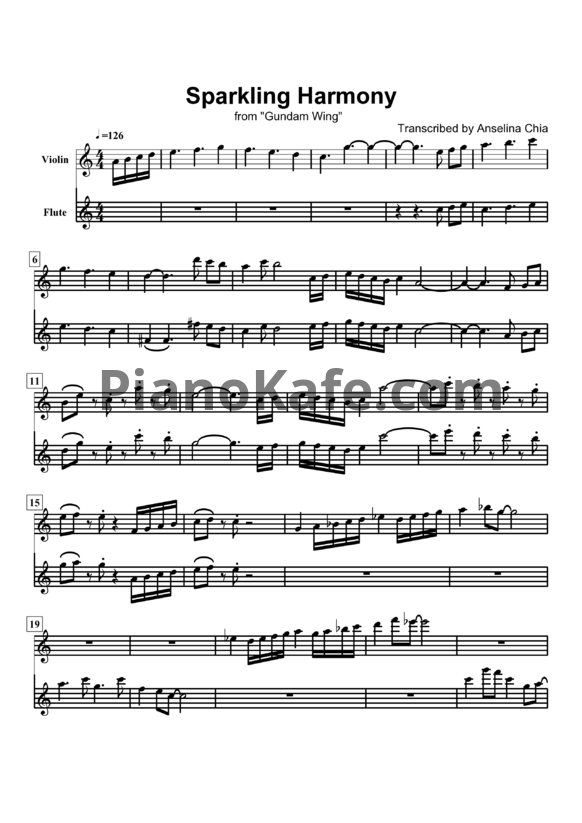 Ноты Kow Otani - Sparkling harmony - PianoKafe.com