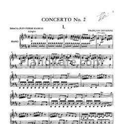 Ноты Франсуа Девьен - Концерт для флейты и фортепиано №2 ре мажор (Партитура и партии) - предпросмотр