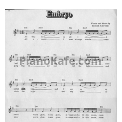 Ноты Pink Floyd - Embryo (Вокальная партия) - предпросмотр