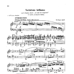 Ноты Ф. Шопен - Блестящие вариации си-бемоль мажор (OP. 12) - предпросмотр
