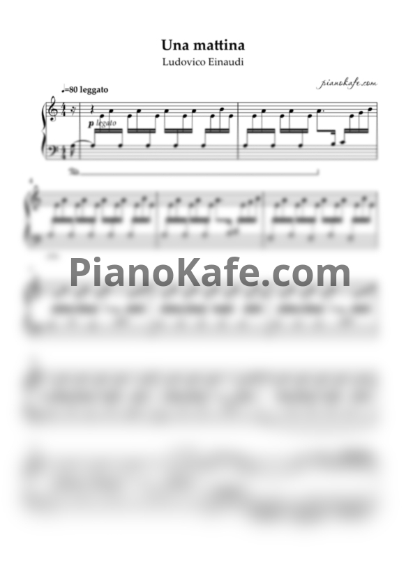 Ноты Ludovico Einaudi - Una mattina - PianoKafe.com