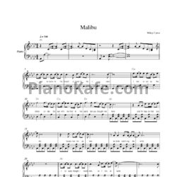 Ноты Miley Cyrus - Malibu - предпросмотр