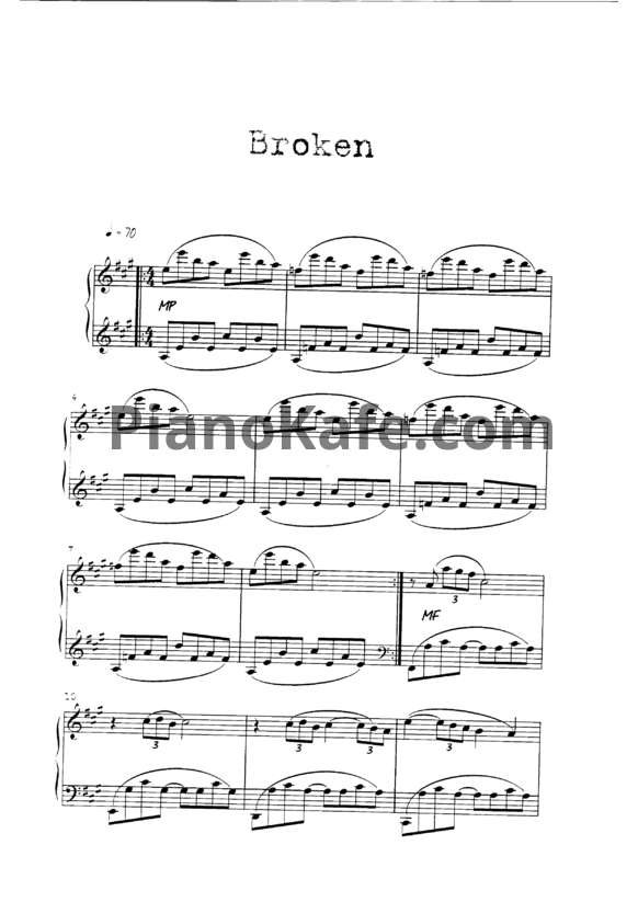 Ноты Helen Jane Long - Broken - PianoKafe.com