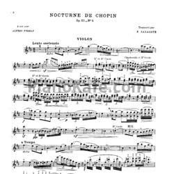 Ноты Фредерик Шопен - Ноктюрн (Op. 27 №2) для скрипки - предпросмотр