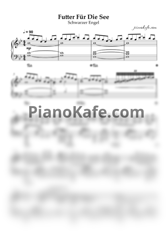 Ноты Schwarzer Engel - Futter für die see (Piano cover) - PianoKafe.com