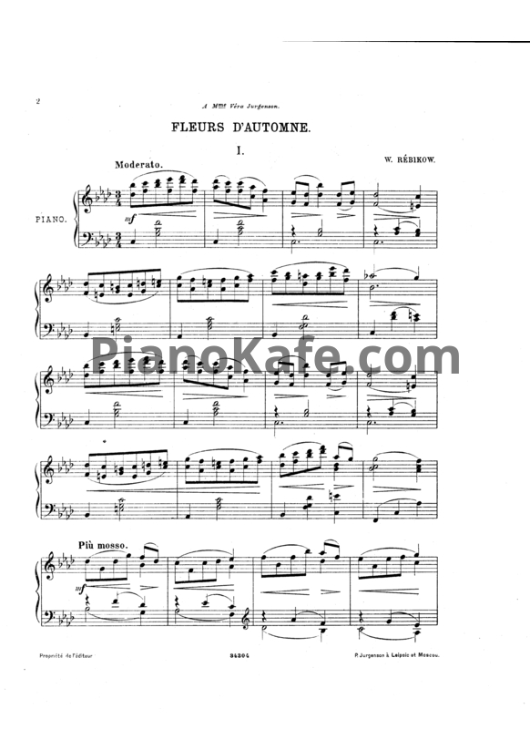 Ноты Владимир Ребиков - Осенние цветы (Сюита для фортепиано) - PianoKafe.com