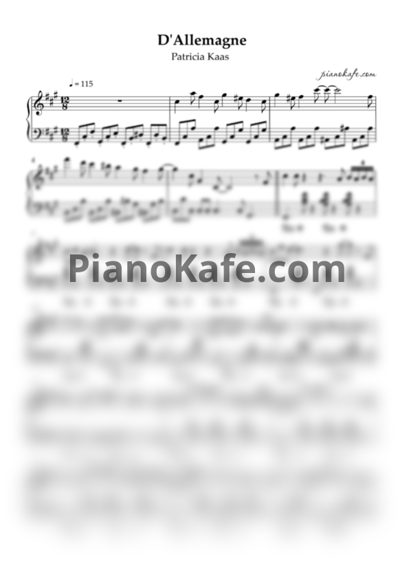 Ноты Patricia Kaas - D'allemagne - PianoKafe.com