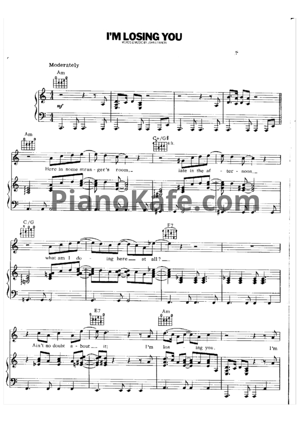 Ноты John Lennon - I'm losing you - PianoKafe.com