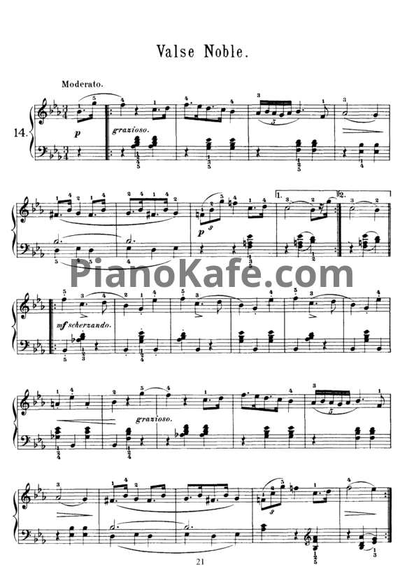 Ноты Корнелиус Гурлитт - Valse noble (Op. 101, №14) - PianoKafe.com