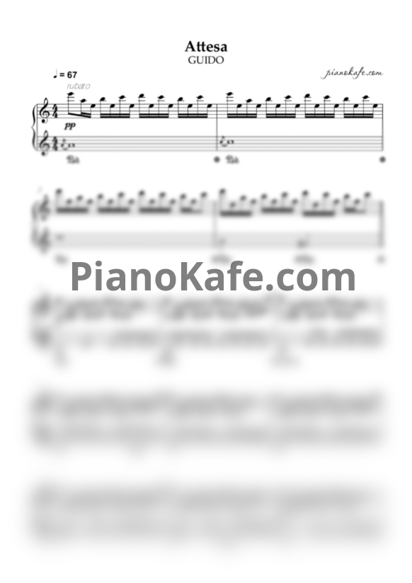 Ноты GUIDO - Attesa - PianoKafe.com
