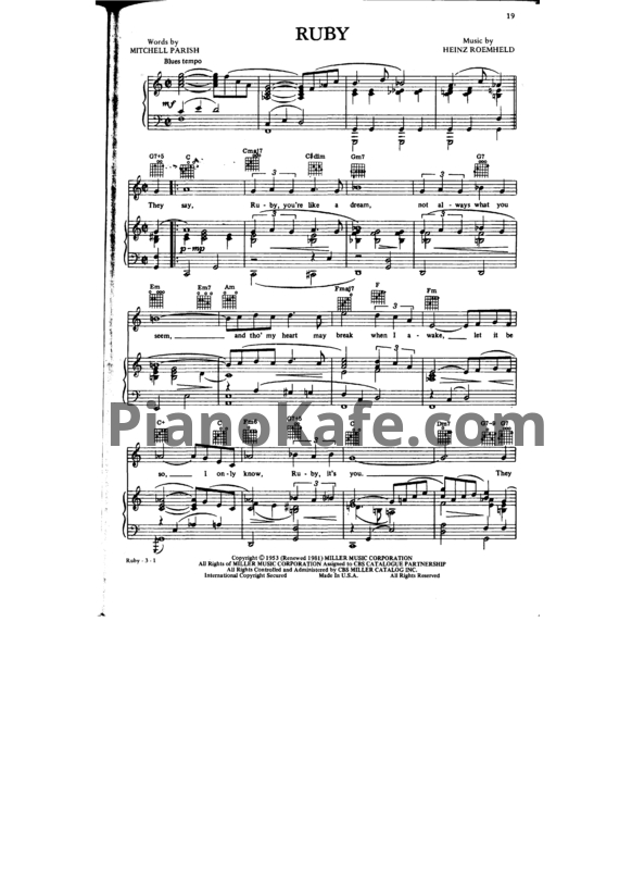 Ноты Ray Charles - I can't stop loving you (Piano solo) - PianoKafe.com