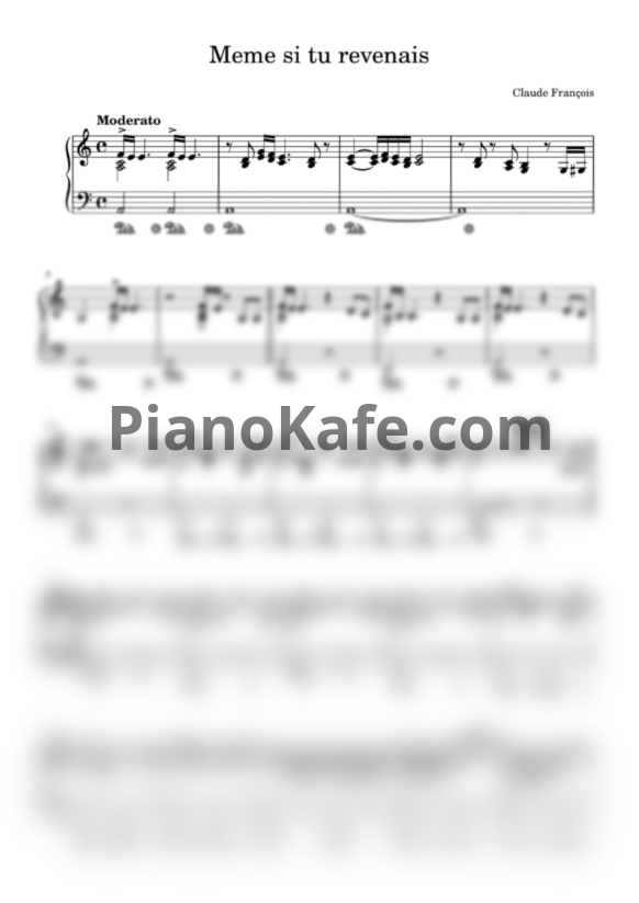Ноты Claude François - Meme si tu revenais - PianoKafe.com