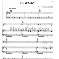 Ноты Avril Lavigne - He wasn't - предпросмотр