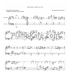 Ноты Britney Spears - Where are you now - предпросмотр