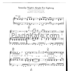 Ноты Elton John - Saturday night's alright for fighting - предпросмотр