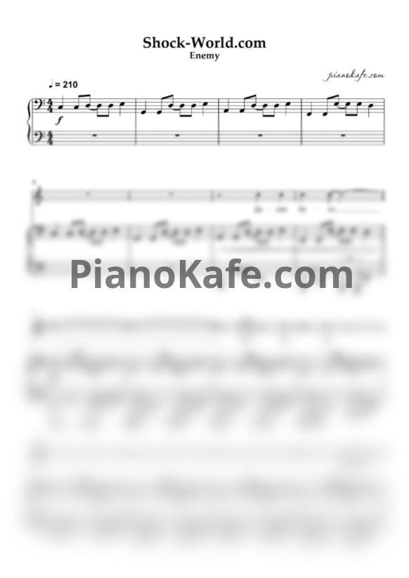 Ноты Enemy - Shock-World.com - PianoKafe.com