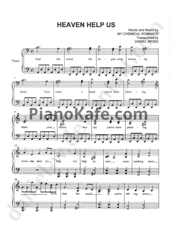 Ноты My Chemical Romance - Heaven help us - PianoKafe.com