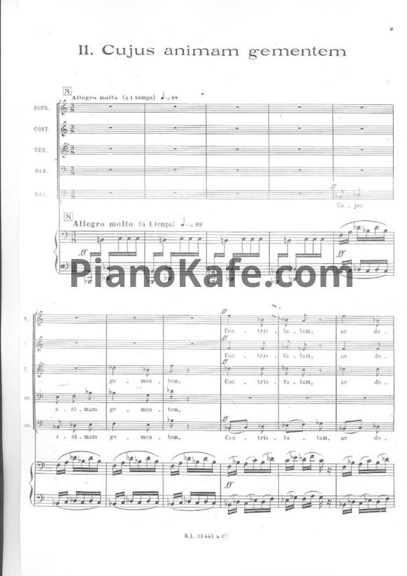 Ноты Франсис Пуленк - Кантата Stabat mater - PianoKafe.com