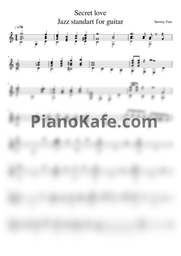 Ноты Sammy Fain - Secret love - PianoKafe.com