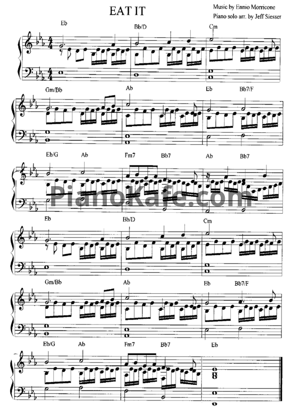 Ноты Ennio Morricone - Eat it - PianoKafe.com