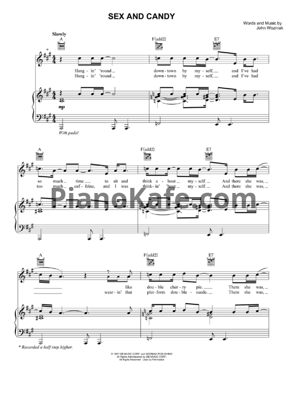 Ноты Maroon 5 - Sex and candy - PianoKafe.com