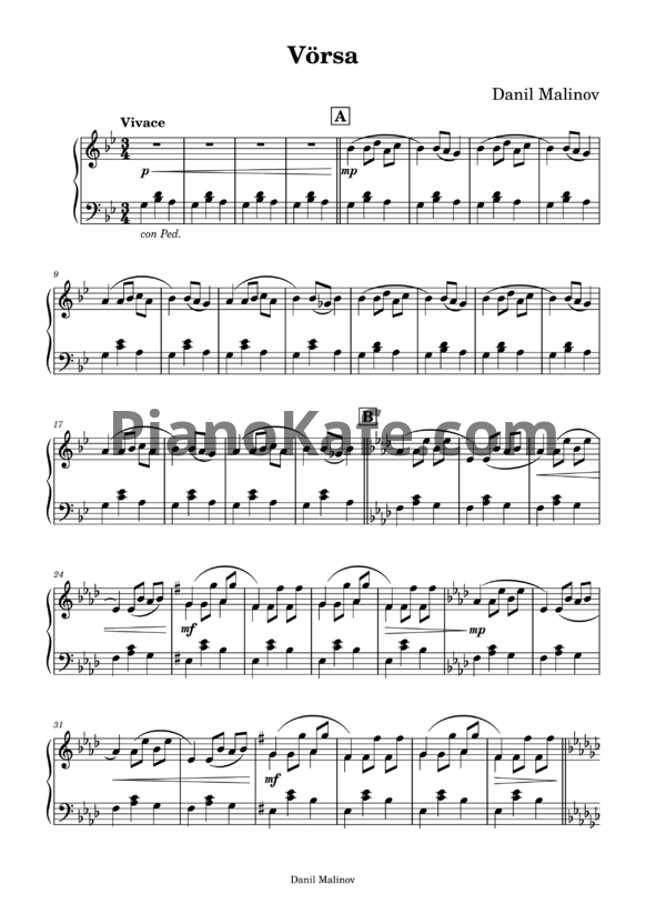 Ноты Danil Malinov - Vörsa - PianoKafe.com