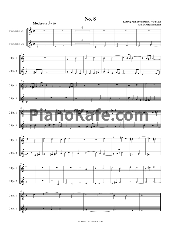 Ноты Л. В. Бетховен - Fifteen Fugues for Brass No.8 - PianoKafe.com