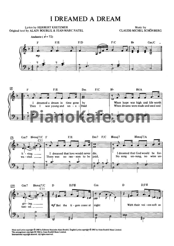 Ноты Alain Boublil & Claude-Michel Schonberg - Les Miserables (Easy piano album) - PianoKafe.com