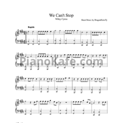 Ноты Miley Cyrus - We can't stop - предпросмотр