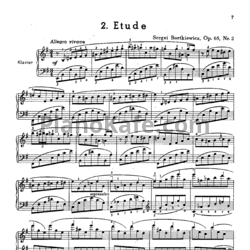 Ноты С. Борткевич - Этюд (Op. 65, №2) - предпросмотр