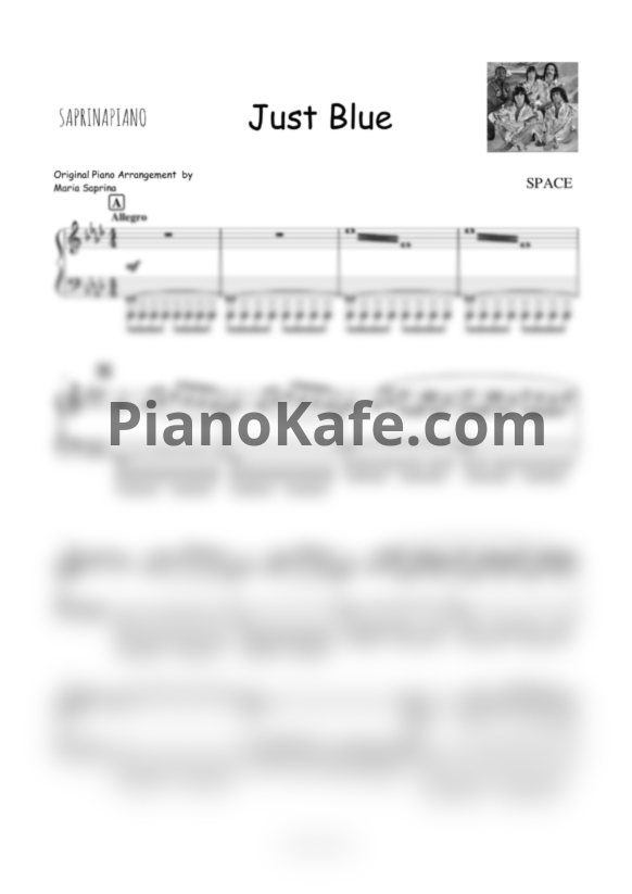 Ноты Space - Just blue (SaprinaPiano cover) - PianoKafe.com