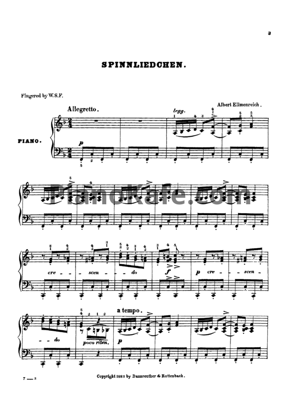Ноты Albert Ellmenreich - Spinnliedchen - PianoKafe.com