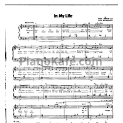 Ноты The Beatles - In my life (Piano solo)