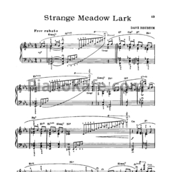 Ноты Dave Brubeck - Strange meadow lark - предпросмотр