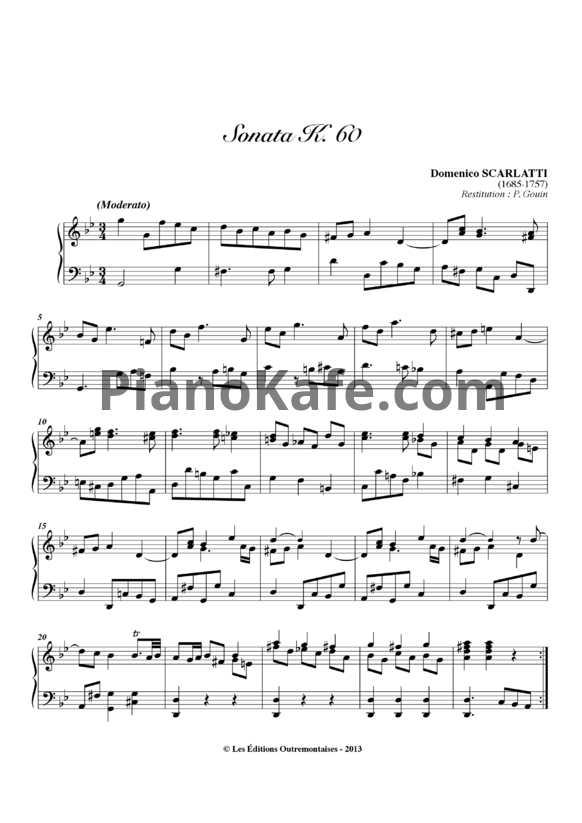 Ноты Д. Скарлатти - Соната K60 - PianoKafe.com