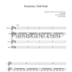 Ноты Pentatonix - Daft Punk (Хоровая партитура) - предпросмотр