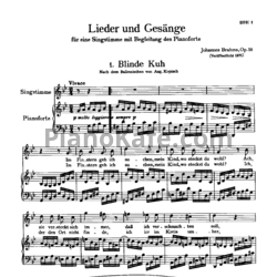 Ноты И. Брамс - Песни и напевы (ор. 58) - предпросмотр