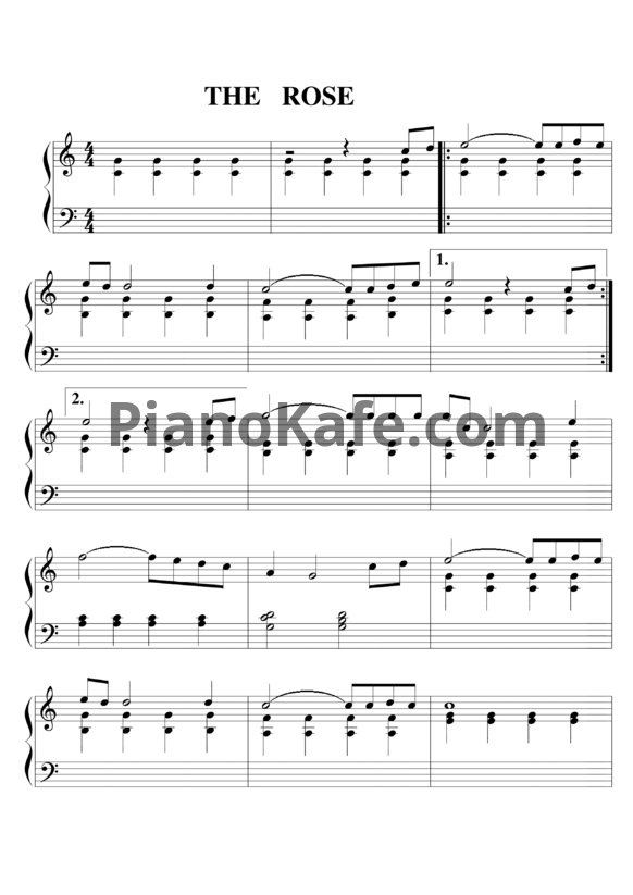 Ноты Bette Midler - The rose (Версия 2) - PianoKafe.com