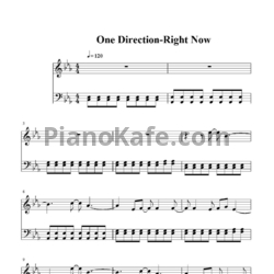 Ноты One Direction - Right now - предпросмотр