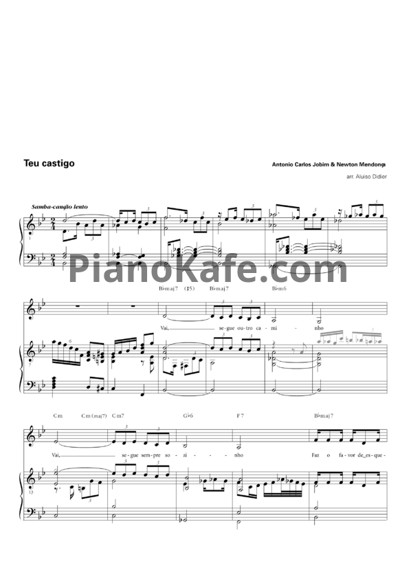 Ноты Antonio Carlos Jobim & Newton Mendonç - Teu castigo - PianoKafe.com
