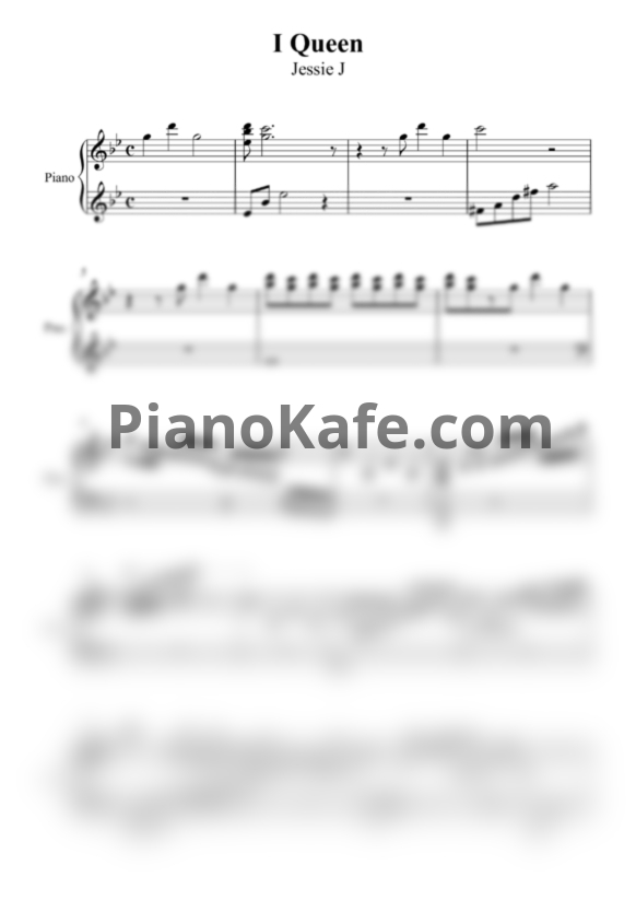 Ноты Jessie J - Queen (Аранжировка) - PianoKafe.com