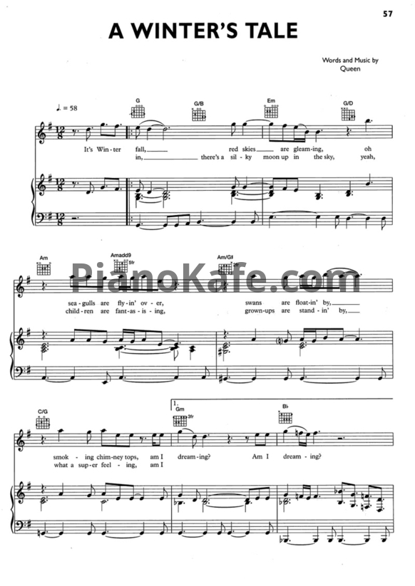 Ноты Queen - A winter's tale - PianoKafe.com