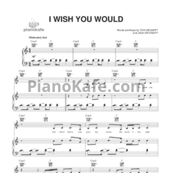 Ноты Taylor Swift - I wish you would - предпросмотр