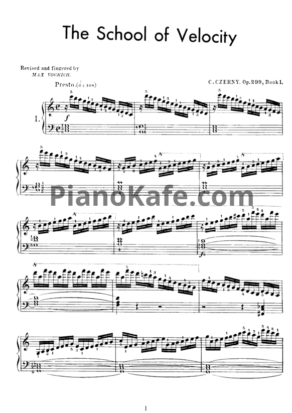 Ноты Карл Черни - Этюды, Школа беглости (Оp. 299) - PianoKafe.com