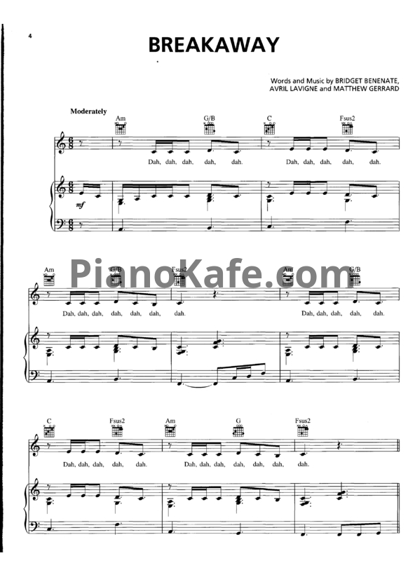 Ноты Kelly Clarkson - Breakaway (Книга нот) - PianoKafe.com