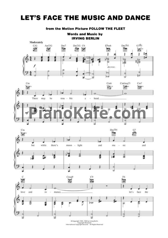 Ноты Irving Berlin - Let's face the music and dance - PianoKafe.com