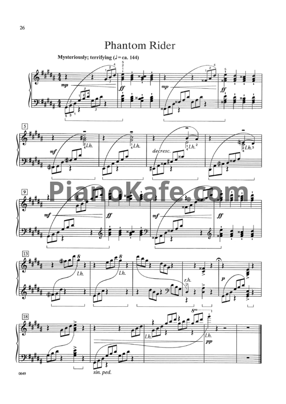 Ноты William Gillock - Phantom rider - PianoKafe.com
