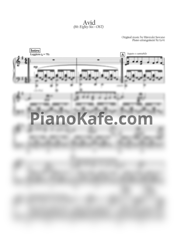 Ноты Hiroyuki Sawano - Avid - PianoKafe.com