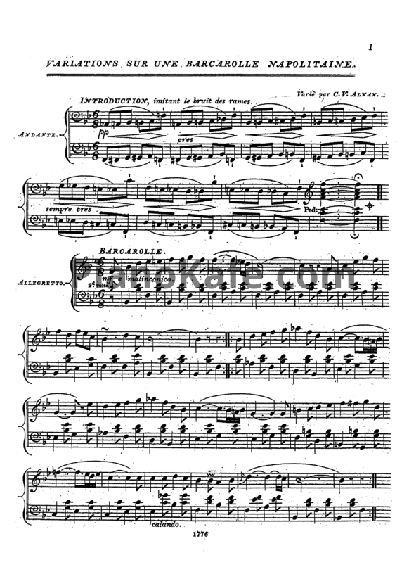 Ноты Шарль Алькан - Вариации (Op. 16) - PianoKafe.com