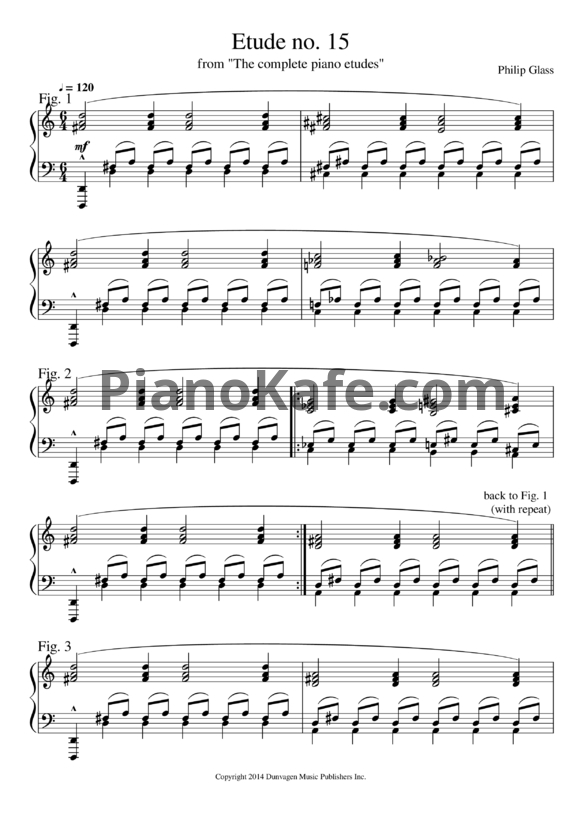 Ноты Philip Glass - Etude №15 - PianoKafe.com